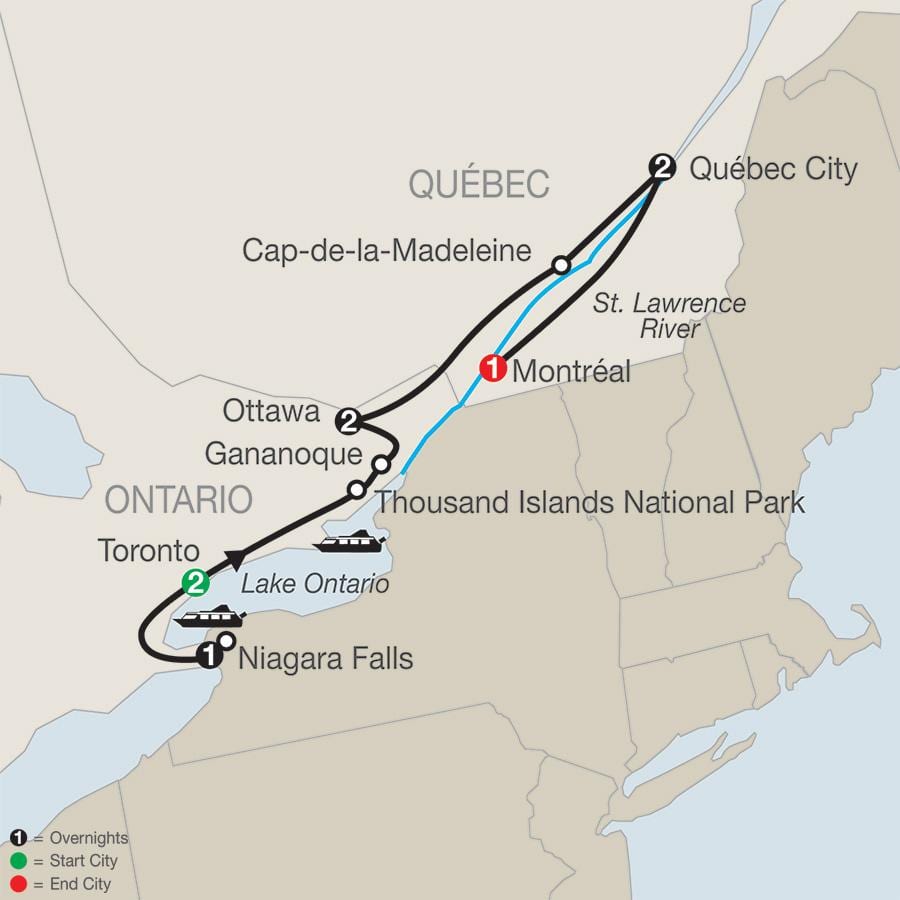 Map of Quebec canada with cities