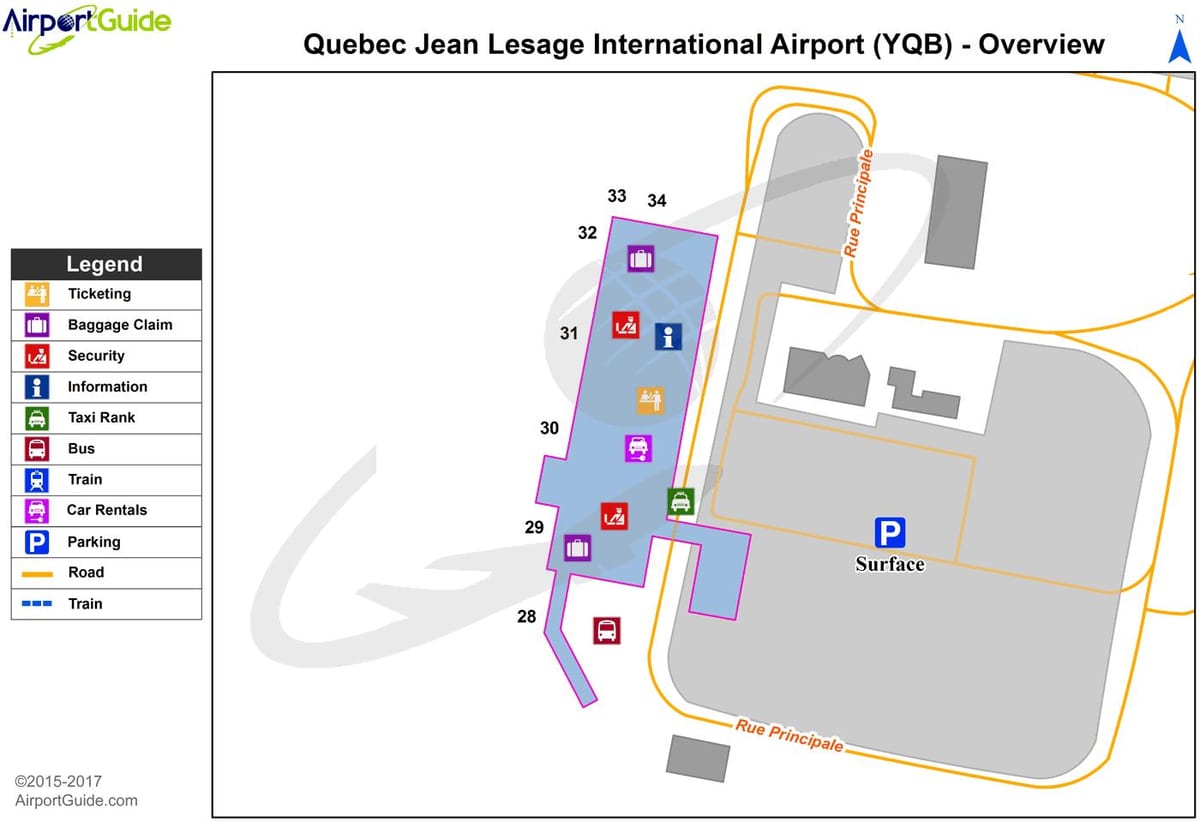 Map of Quebec City airport