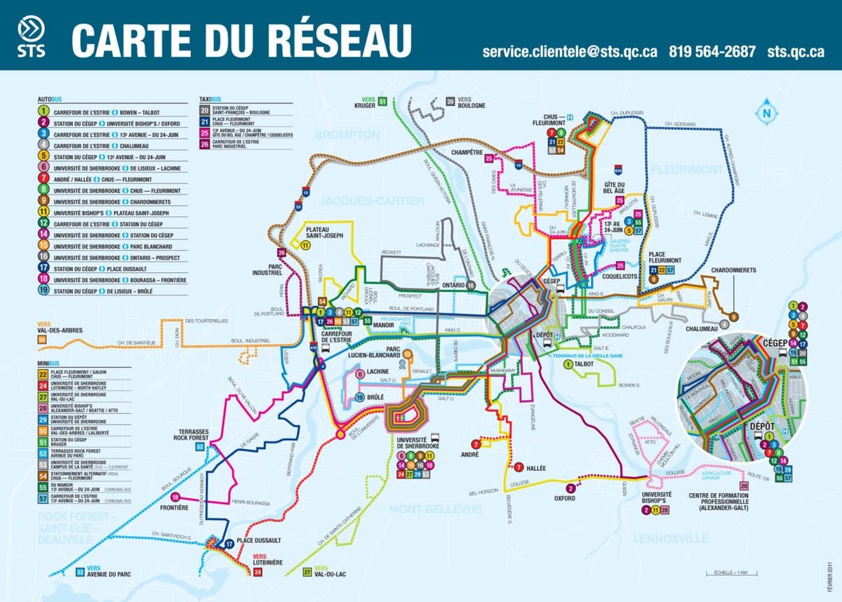 Quebec City public transportation map